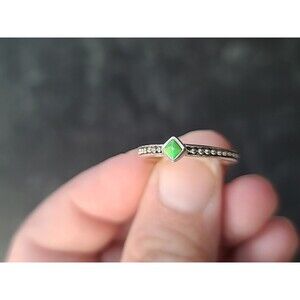 Barse 925 Sterling Silver Faux Green Stone Stacking Ring, SIZE US 7 Vintage